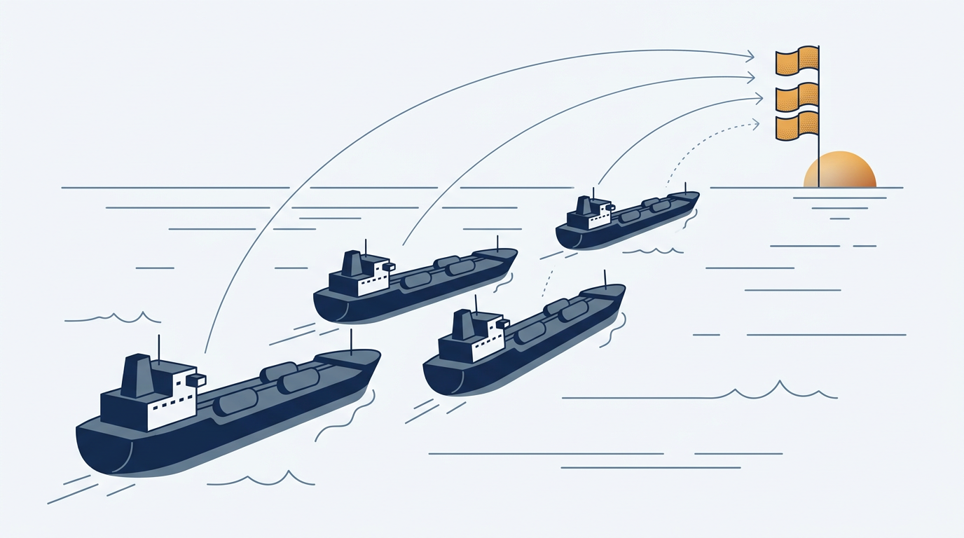 A product tanker sailing on the open sea, potentially a VINGA series vessel.