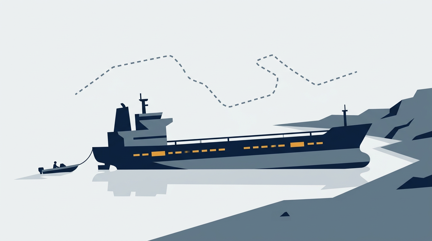 A large oil tanker sailing on the open sea, representing maritime shipping and potential security concerns.