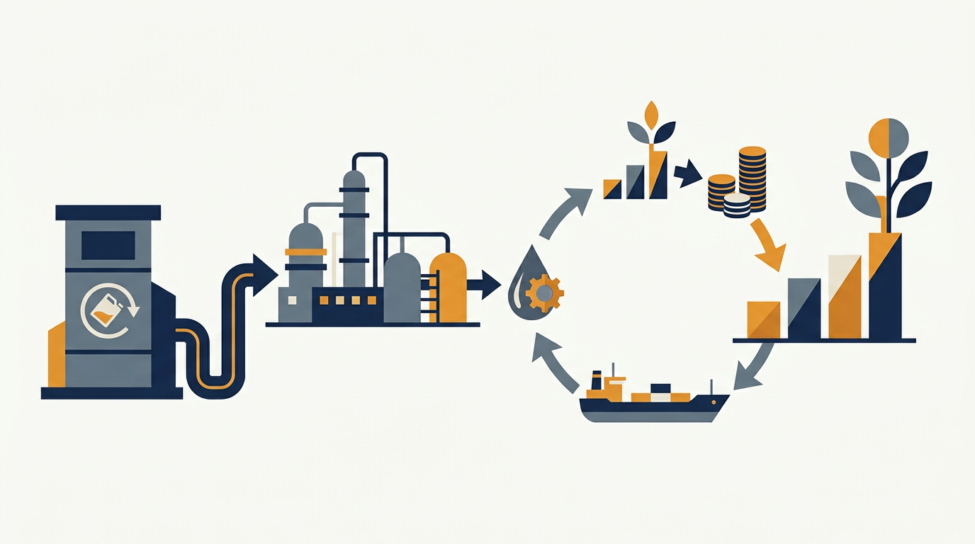 Used cooking oil being collected for biofuel production